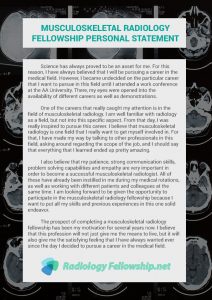 musculoskeletal radiology fellowship personal statement sample