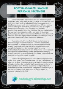 body imaging fellowship personal statement sample