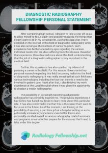 diagnostic radiography fellowship personal statement example